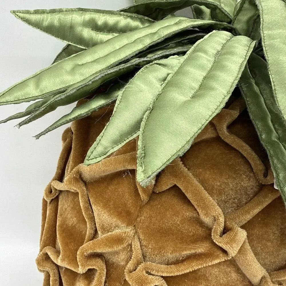 MWW Market Pineapple Plush Throw Pillow Fruit Tropical Velvet Velour